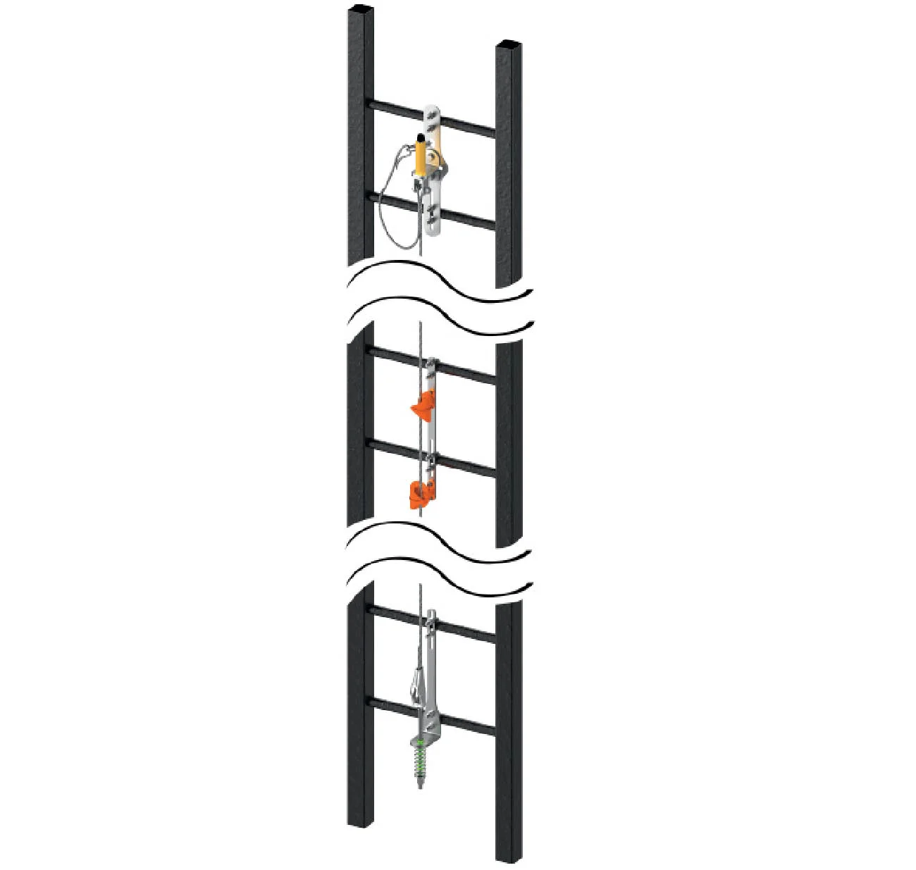 vertical life line energy absorber integrated vertical lifeline, pemasangan vertical lifeline, lifeline kaya safety